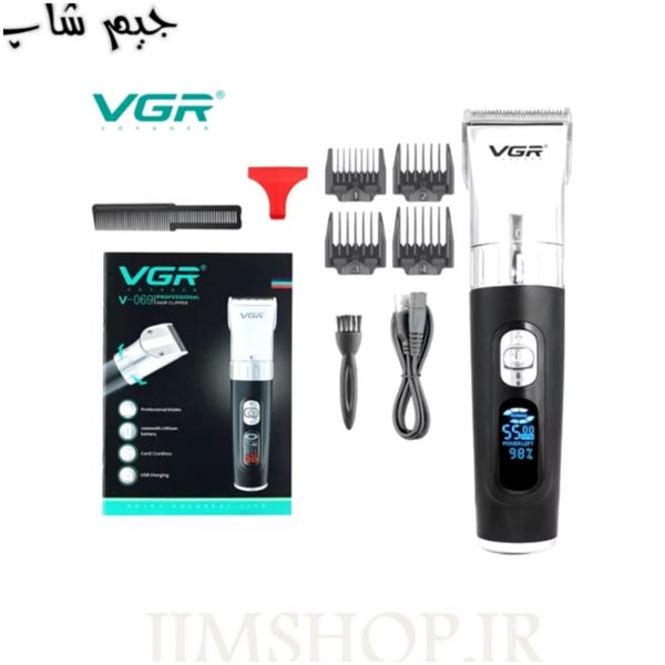 ماشین اصلاح وی جی آر مدل V-069 با تیغه تیتانیوم و برش مستقیم
