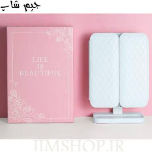 آیینه میکاپ تاشو رینگ لایت دار پنل لمسی
